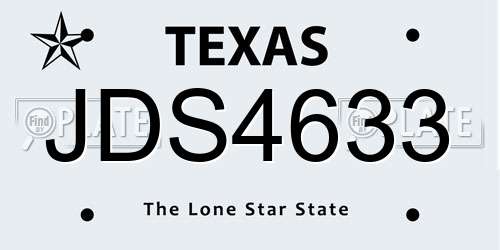 JDS4633 Texas License Plate