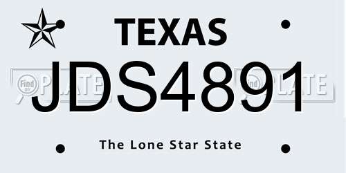 JDS4891 Texas License Plate