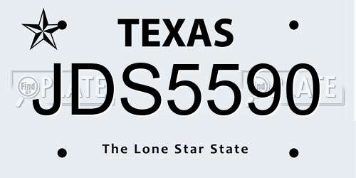 JDS5590 Texas License Plate