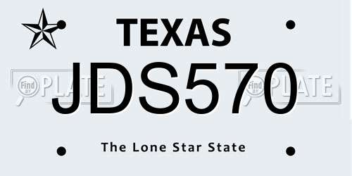 JDS570 Texas License Plate