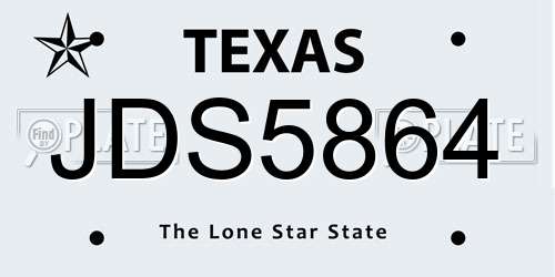JDS5864 Texas License Plate