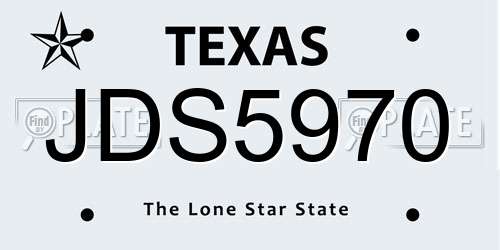 JDS5970 Texas License Plate