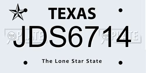 JDS6714 Texas License Plate