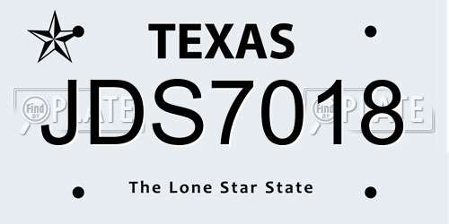 JDS7018 Texas License Plate