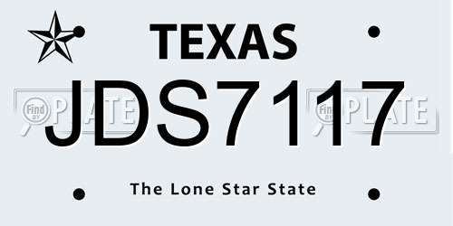 JDS7117 Texas License Plate