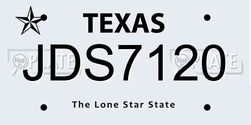 JDS7120 Texas License Plate