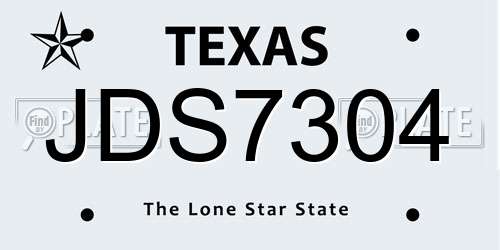 JDS7304 Texas License Plate