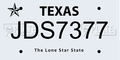 JDS7377 Texas License Plate