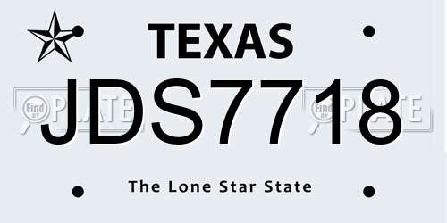 JDS7718 Texas License Plate