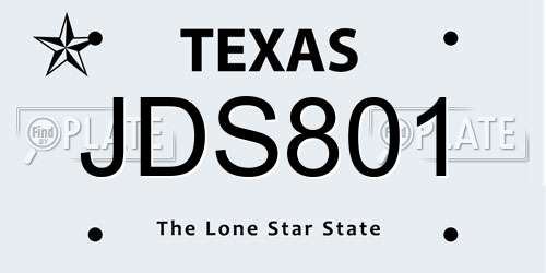 JDS801 Texas License Plate