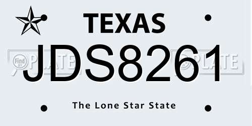 JDS8261 Texas License Plate