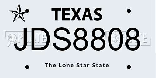 JDS8808 Texas License Plate