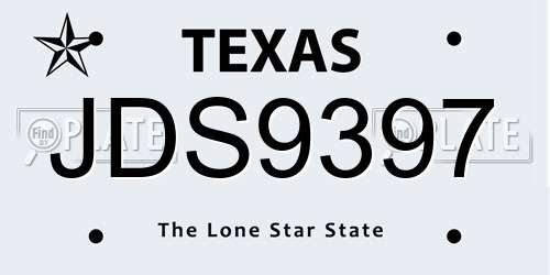 JDS9397 Texas License Plate