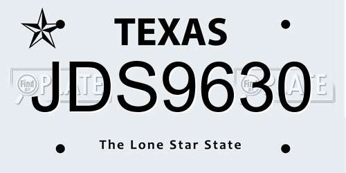 JDS9630 Texas License Plate