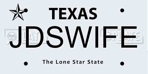JDSWIFE Texas License Plate