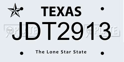 JDT2913 Texas License Plate