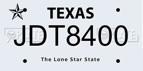JDT8400 Texas License Plate