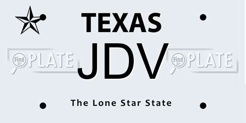 JDV Texas License Plate