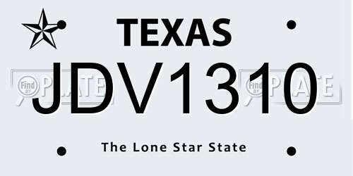 JDV1310 Texas License Plate