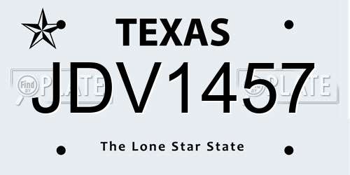 JDV1457 Texas License Plate