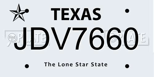 JDV7660 Texas License Plate