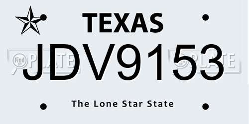JDV9153 Texas License Plate