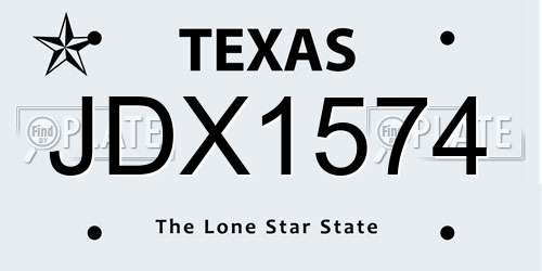 JDX1574 Texas License Plate