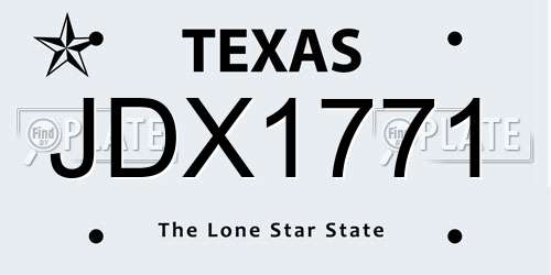 JDX1771 Texas License Plate