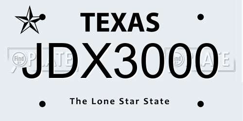 JDX3000 Texas License Plate