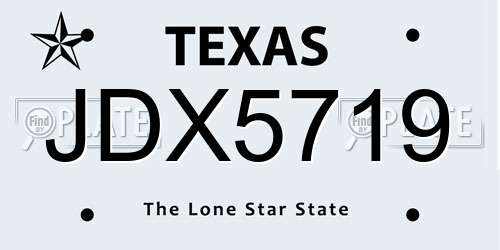 JDX5719 Texas License Plate