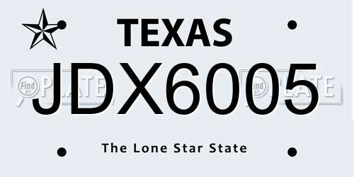 JDX6005 Texas License Plate