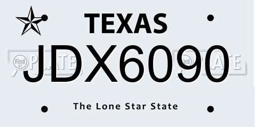 JDX6090 Texas License Plate
