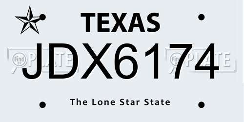 JDX6174 Texas License Plate
