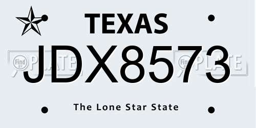 JDX8573 Texas License Plate
