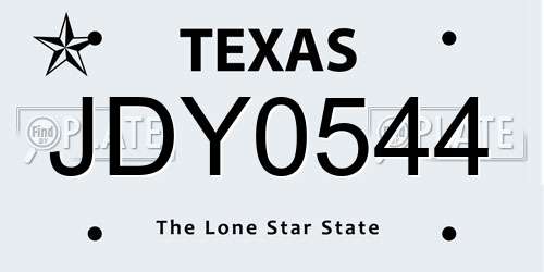 JDY0544 Texas License Plate
