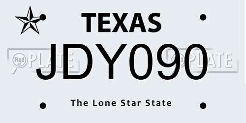 JDY090 Texas License Plate