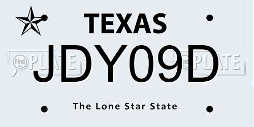 JDY09D Texas License Plate