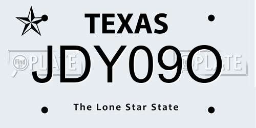 JDY09O Texas License Plate