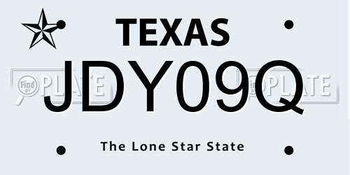 JDY09Q Texas License Plate