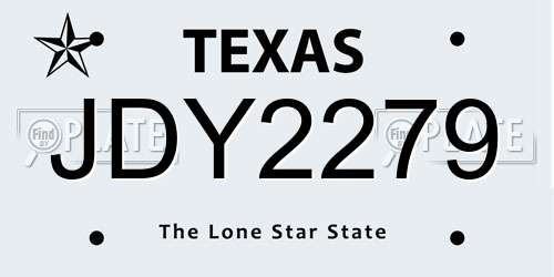 JDY2279 Texas License Plate
