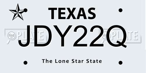 JDY22Q Texas License Plate
