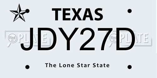 JDY27D Texas License Plate