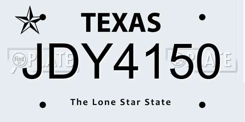 JDY4150 Texas License Plate