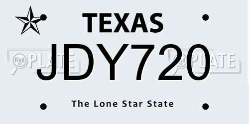 JDY720 Texas License Plate