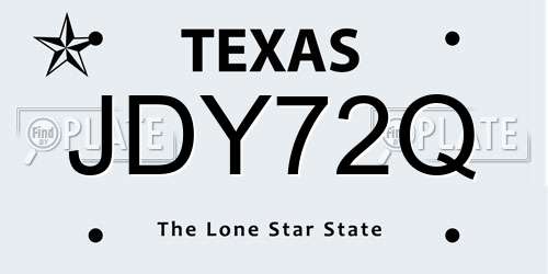 JDY72Q Texas License Plate