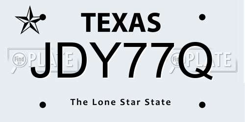 JDY77Q Texas License Plate