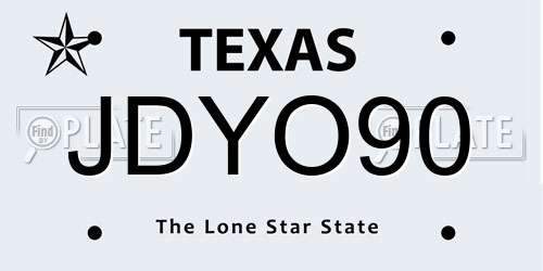 JDYO90 Texas License Plate