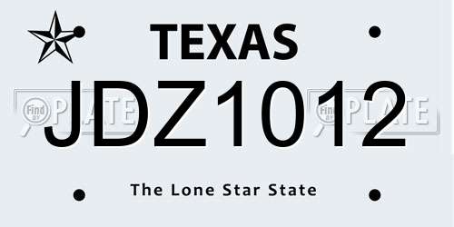 JDZ1012 Texas License Plate
