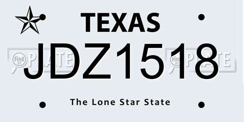 JDZ1518 Texas License Plate