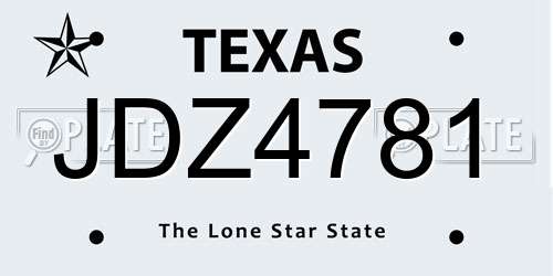 JDZ4781 Texas License Plate